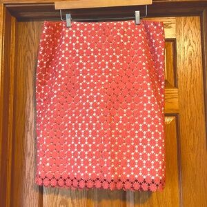Talbots Pink Floral Lace Skirt
